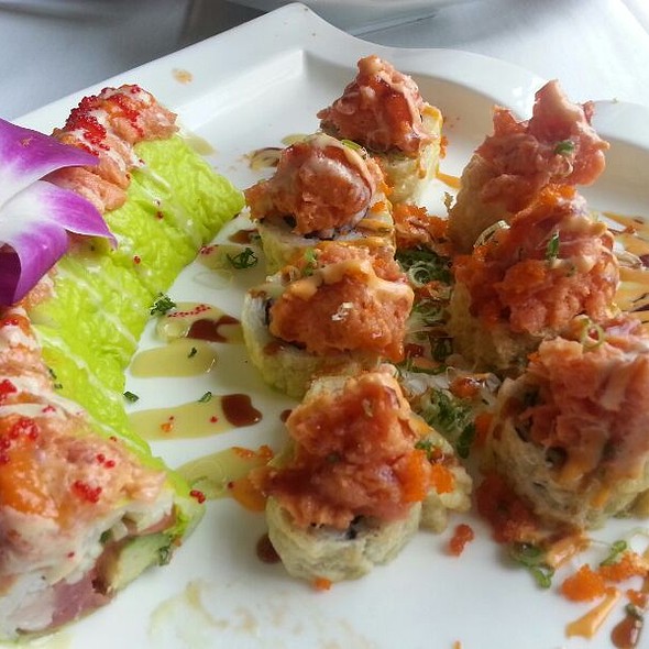 Flying Fish Roll And Volcano Roll - Imperial Koi Asian Bistro Sushi Bar, Greensboro, NC