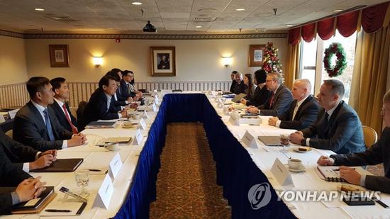 当地时间12月4日，韩美在华盛顿举行旨在签署第11份防卫费分担特别协定（SMA）的第四轮谈判。 （韩联社）