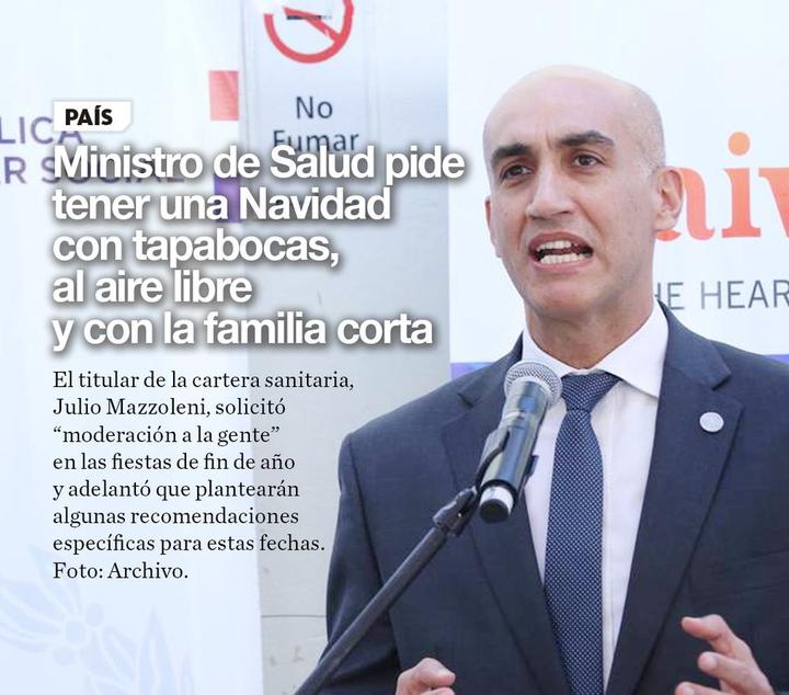 La Nación / Ministro de Salud pide tener una Navidad con tapabocas, al aire libre y con la familia corta