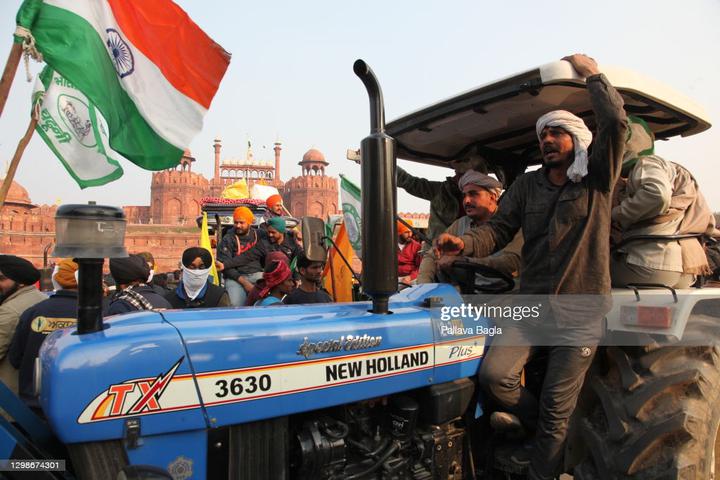 Indian farmers gather at the iconic Red Fort during Republic Day to... News  Photo - Getty Images