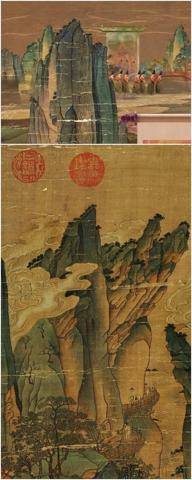 唐 佚名《树下美人图 有反映唐代山水画面貌的《明皇幸蜀图.