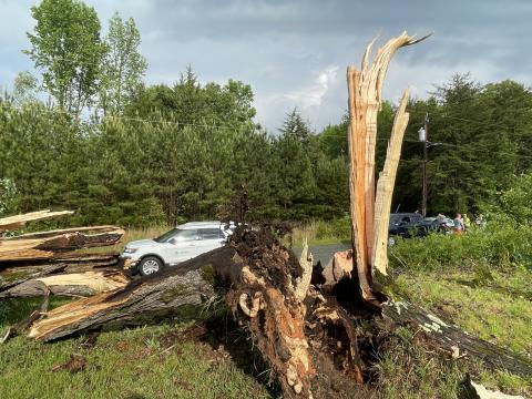 Potential tornado touchdown, North Frazier Rd, Mebane