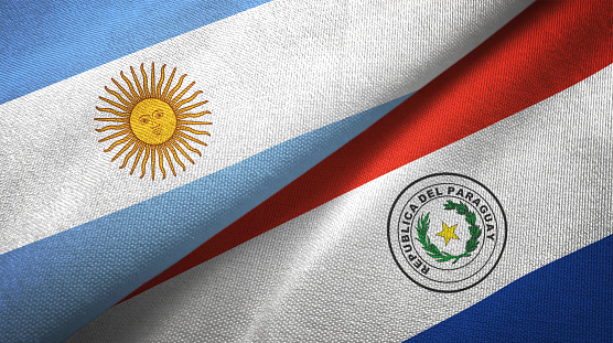 Paraguay Y Argentina Dos Banderas Juntos Relaciones Textil Tela Textura De La Tela Foto de stock y más banco de imágenes de Acuerdo - iStock