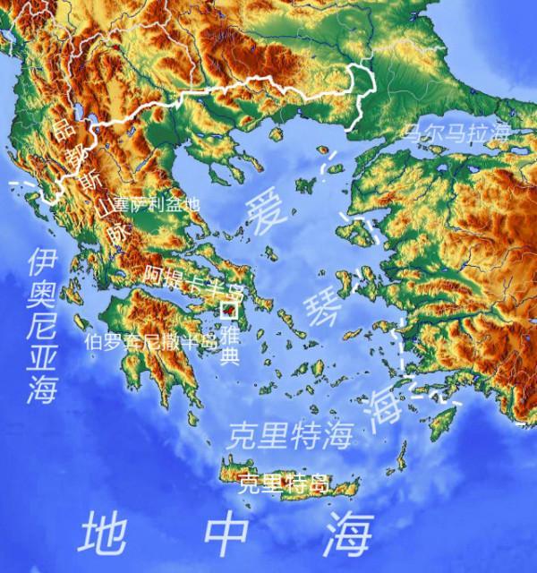 希腊由希腊半岛,半岛南部的伯罗奔尼撒半岛和爱情海中的三千余座岛屿