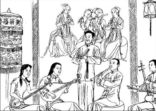 它由十个铜锣组成,声调柔和,美妙动听,主要用于配合南音"下四管"演奏.