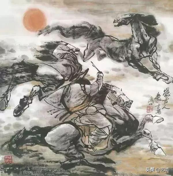 草原雄风德凤山中国水墨画艺术品鉴