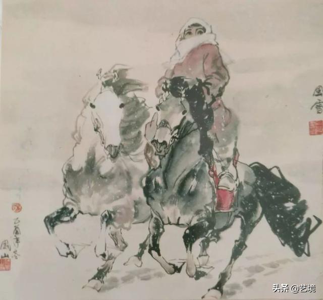 草原雄风德凤山中国水墨画艺术品鉴