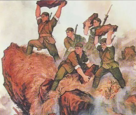 老乡们在向下跑 他们在往上冲 面对数以千计的鬼子 他们清楚最后的