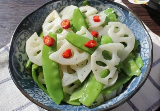 【莲藕炒荷兰豆】
