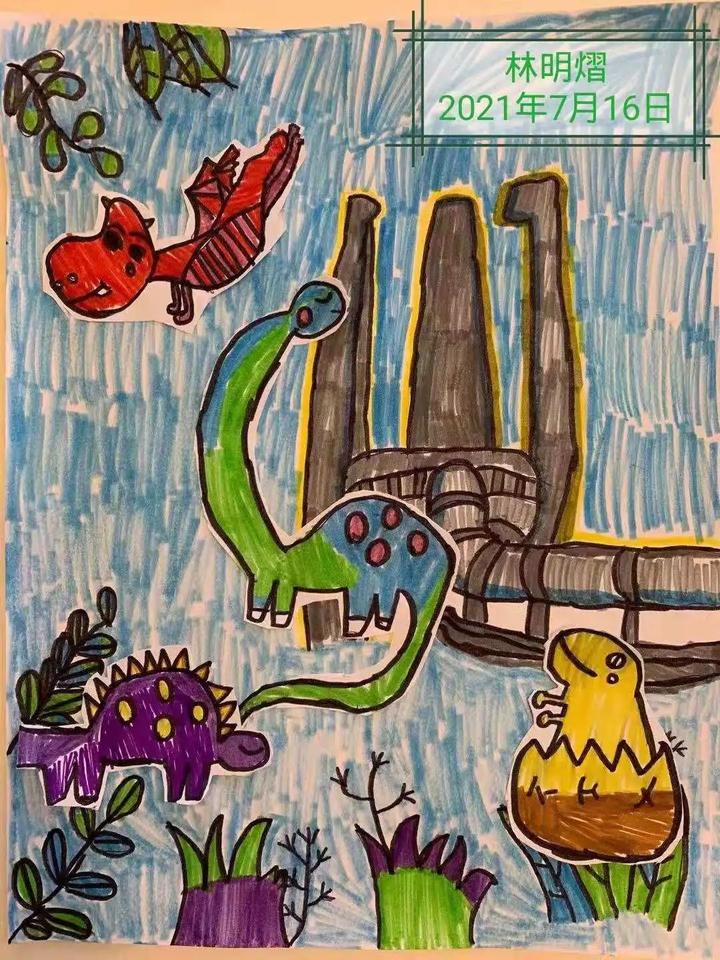 "为恐龙园画一张城市插画吧!"营员们兴致勃勃.