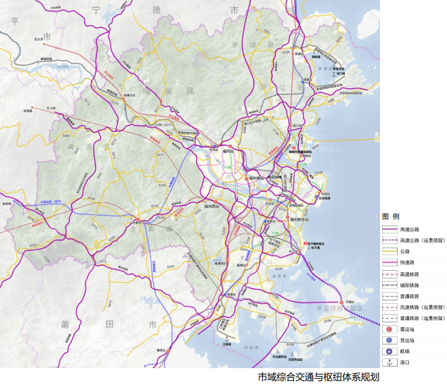 臺江區,晉安區,倉山區,馬尾區和長樂區)等城市核心區(其