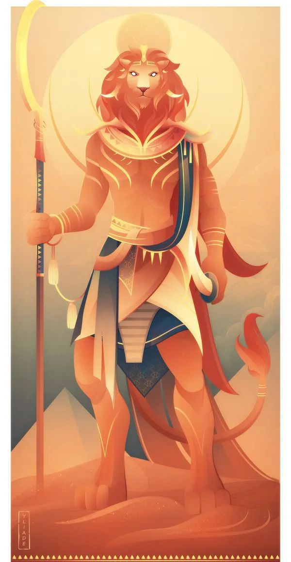 满满故事感这些埃及众神插画展现异域神话色彩