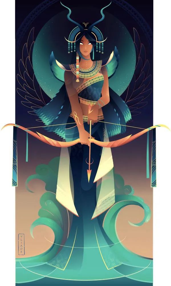 满满故事感这些埃及众神插画展现异域神话色彩