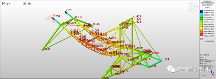 参数队伍利用midas civil有限元软件 进行的模型分析界面