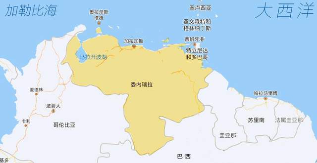 委内瑞拉位置地图图片