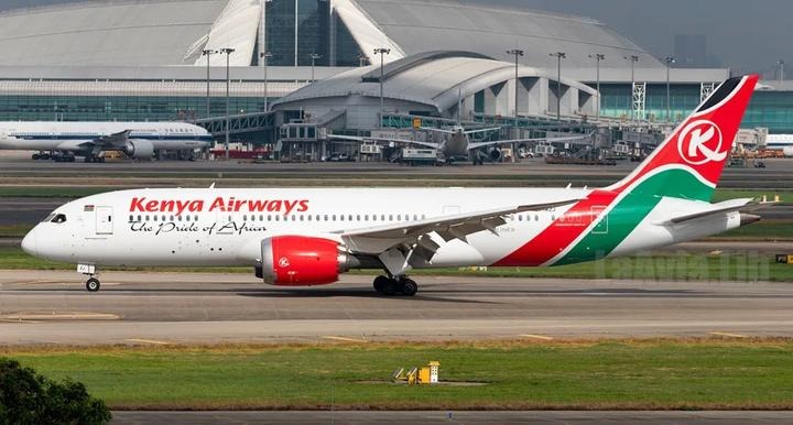 载旗的肯尼亚航空(kenya airways)有近40架飞机,包括3架777和9架787-8