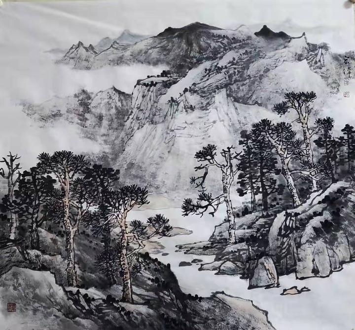 艺海徜徉写尽山川韵悠长赏析崔宏伟的山水画