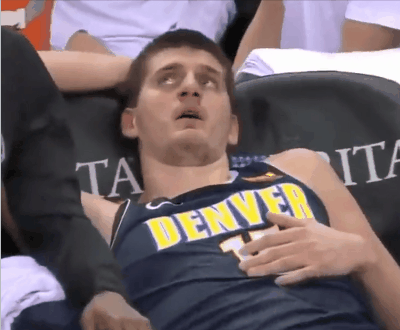 在赛后,约基奇脸上基本看不出什么失望的表情.