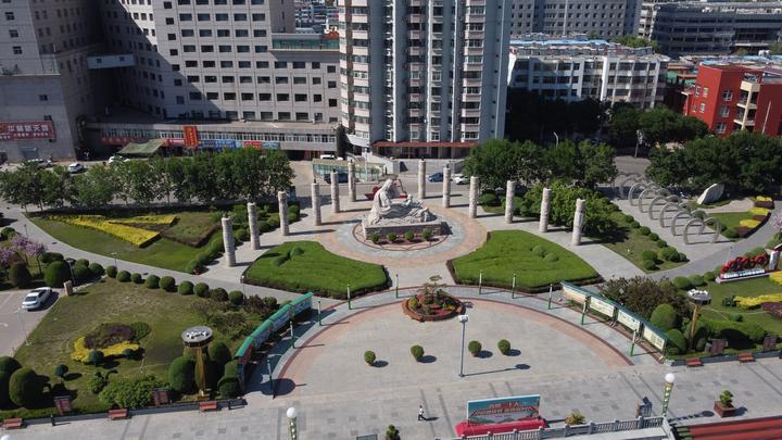 陕西府谷河滨公园城市绿肺森林氧吧