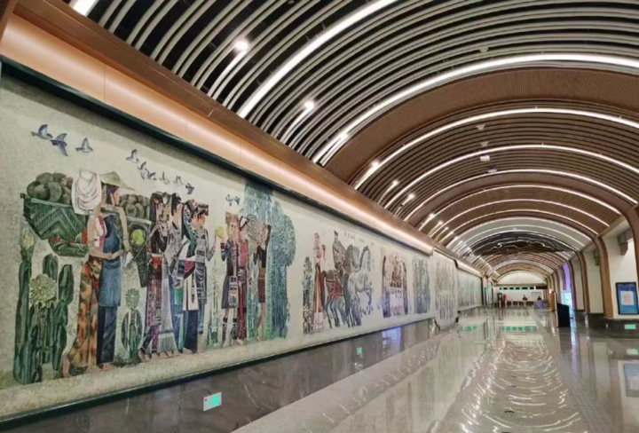 北京地铁站壁画图片