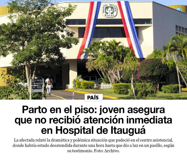 La Nación / Parto en el piso: joven asegura que no recibió atención inmediata en Hospital de Itauguá