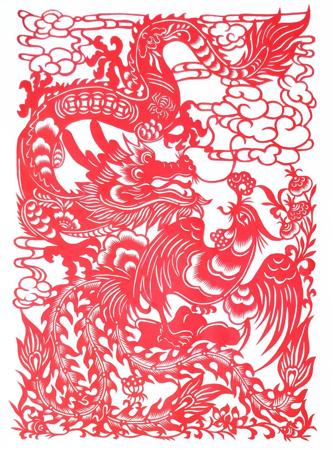 中国民间剪纸微刊《百年献瑞迎新年》全国龙文化剪纸精品展览 图56