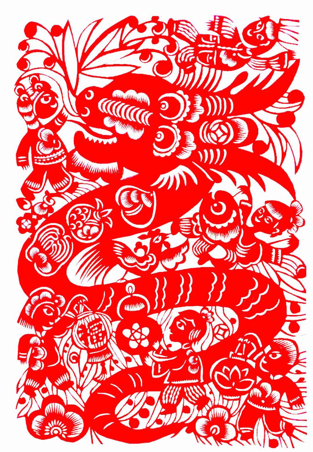 中国民间剪纸微刊《百年献瑞迎新年》全国龙文化剪纸精品展览 图46