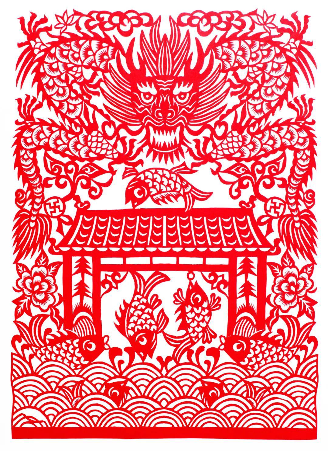 中国民间剪纸微刊《百年献瑞迎新年》全国龙文化剪纸精品展览 图201