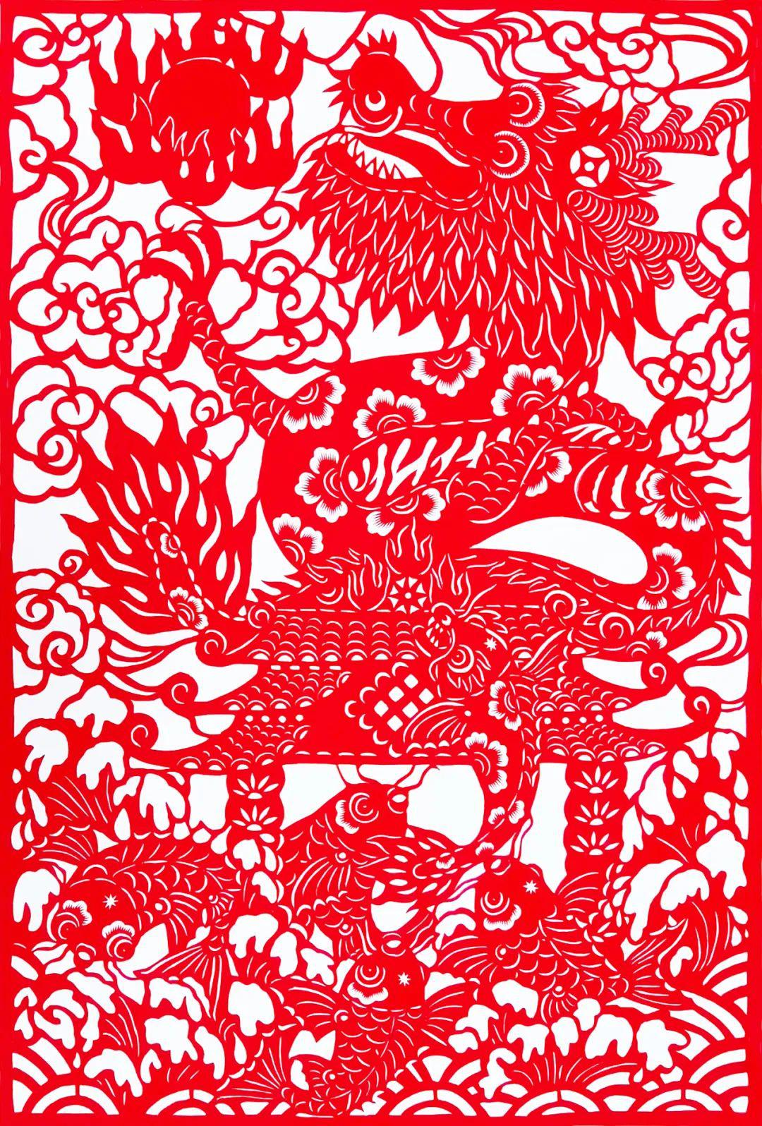 中国民间剪纸微刊《百年献瑞迎新年》全国龙文化剪纸精品展览 图301