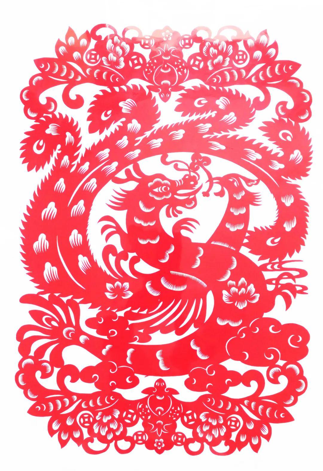 中国民间剪纸微刊《百年献瑞迎新年》全国龙文化剪纸精品展览 图386