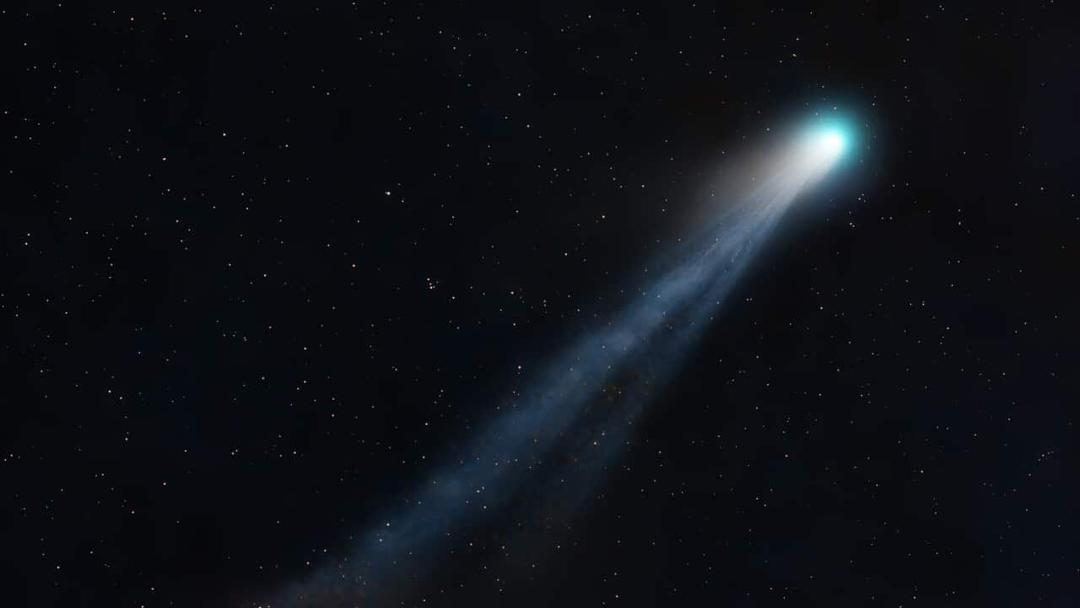 A comet in the night sky.