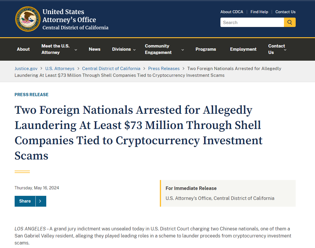 两中国公民在美国被控“杀猪盘”诈骗数千万坐拥$3.4亿虚拟资产□美国航空宣布从北卡夏洛特出发的新直飞航班_全球_新闻_华人头条