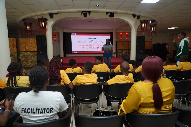 A person giving a presentation to a group of people