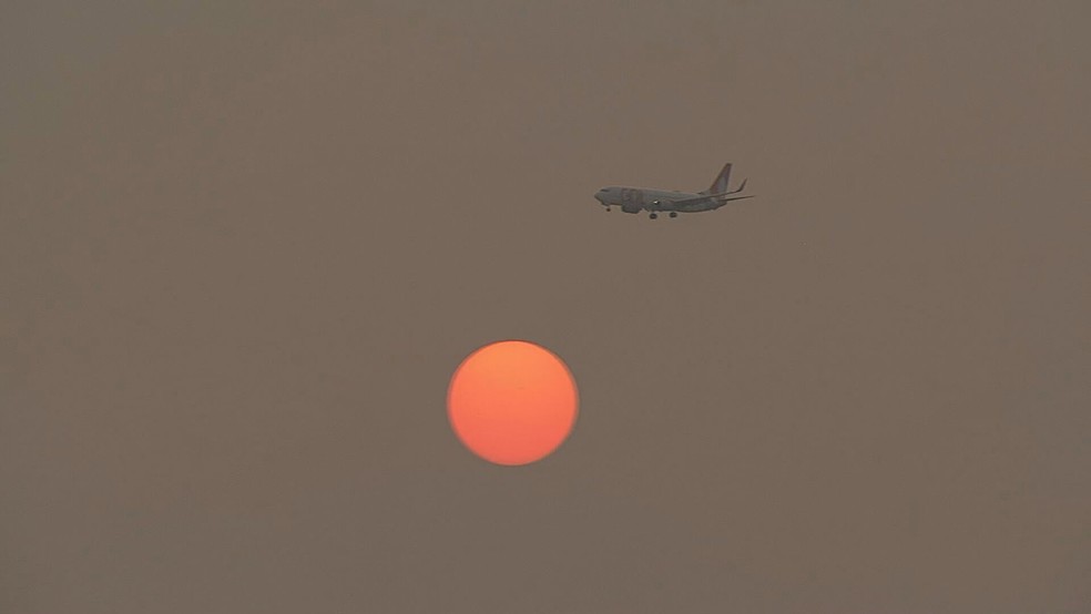 Céu da cidade de São Paulo nesta segunda-feira (9) — Foto: Reprodução/TV Globo