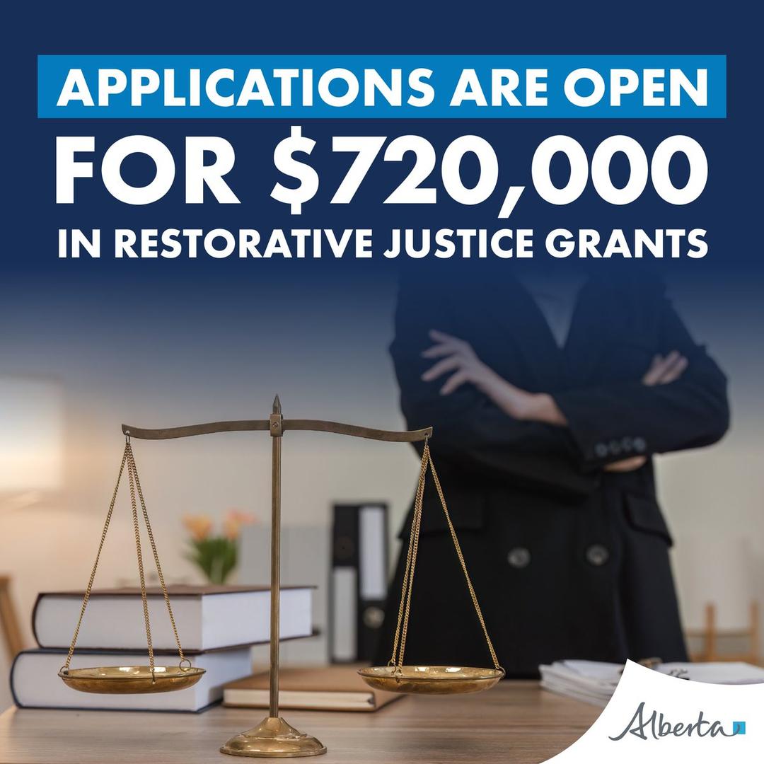 Mickey Amery on X: "I'm pleased to announce that we are investing $720,000  to strengthen restorative justice programs in Alberta. Applications for the Alberta  Restorative Justice Grants are now open to empower