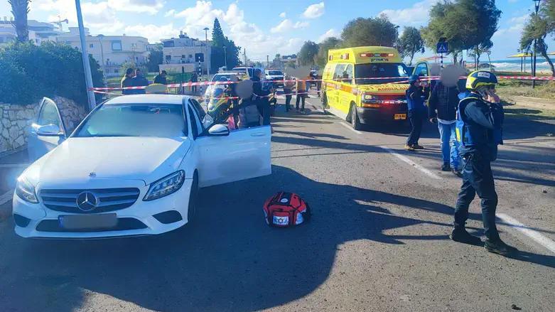 Scene of the rocket strike in Nahariya