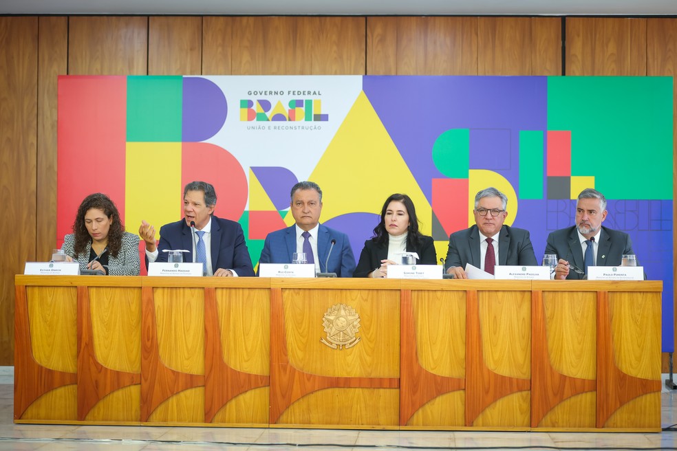 Haddad e equipe detalham pacote do corte de gastos — Foto: Ministério da Fazenda