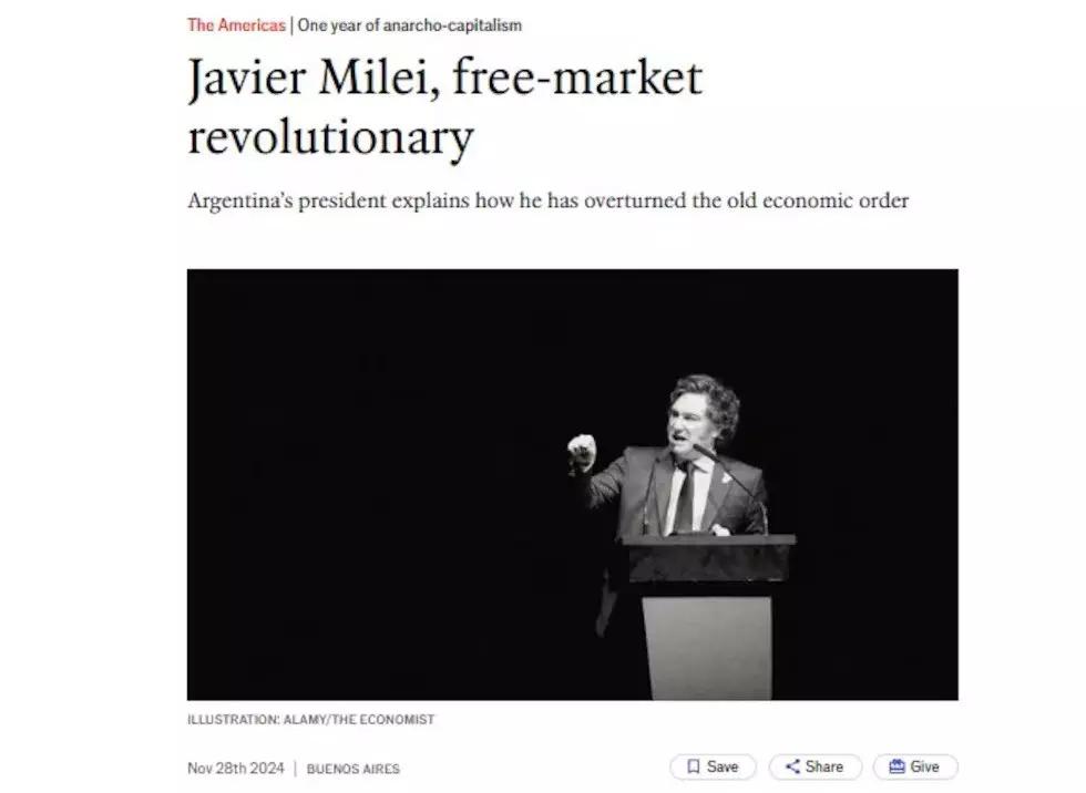 'El revolucionario del libre mercado', el segundo artículo referido a Javier Milei