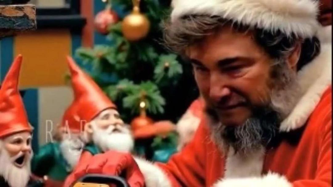 Milei participó de un aviso publicitario disfrazado de Papá Noel y con una motosierra