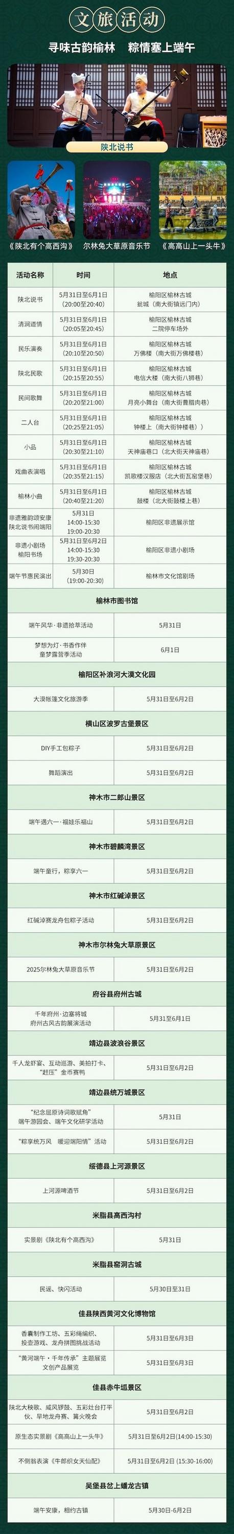 端午来榆林怎么玩？一图带你畅游四条精品主题旅游线路～