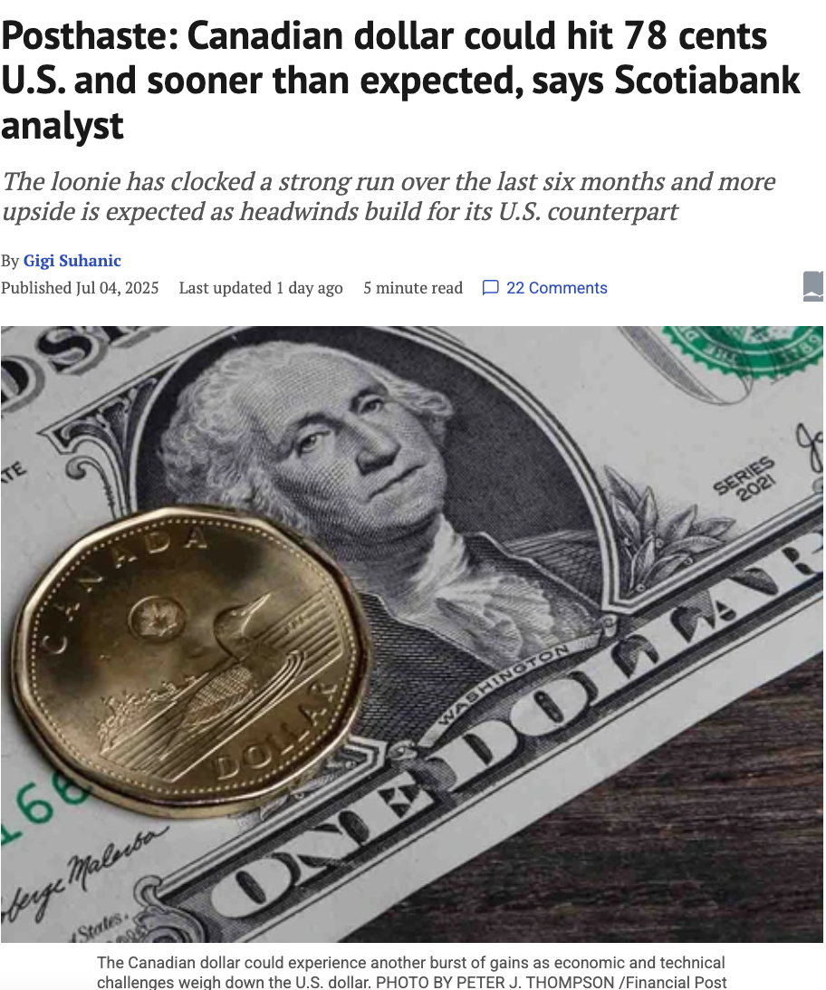 加元大幅飙升，连涨6个月创今年新高，丰业银行：年底将涨至78美分_厄瓜多尔_新闻_华人头条