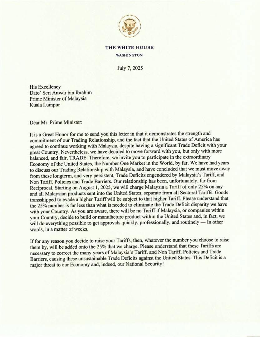 特朗普致函安华8月起美对马征收25%关税_厄瓜多尔_新闻_华人头条