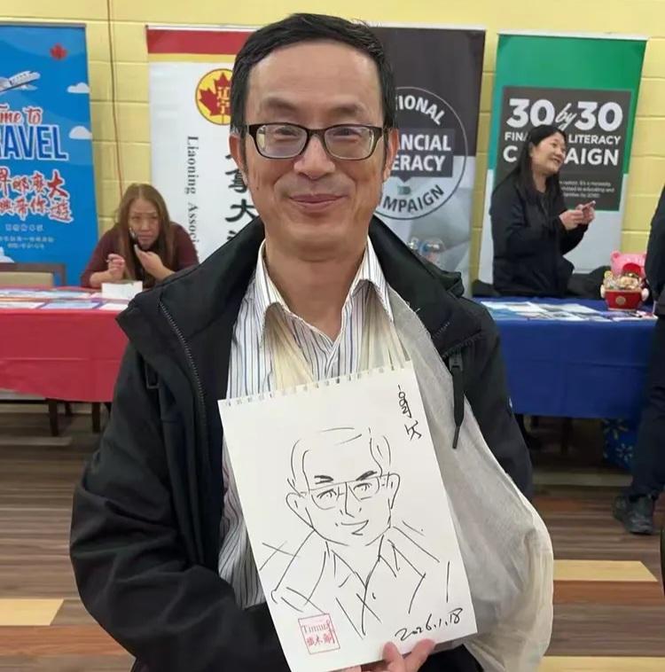 A person holding a drawing of a person AI-generated content may be incorrect.