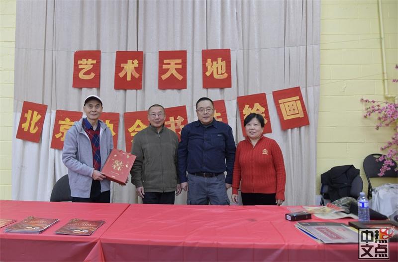 A group of people standing in front of a table AI-generated content may be incorrect.