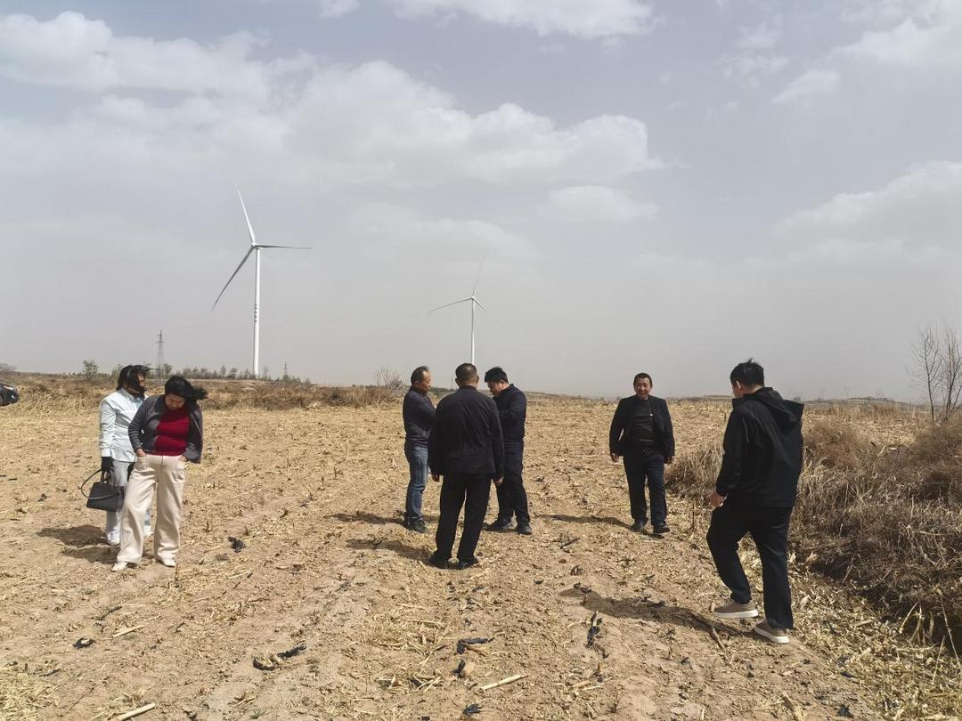 府谷县农业技术推广服务中心主任牛占忠带队开展项目基地实地踏勘选址工作