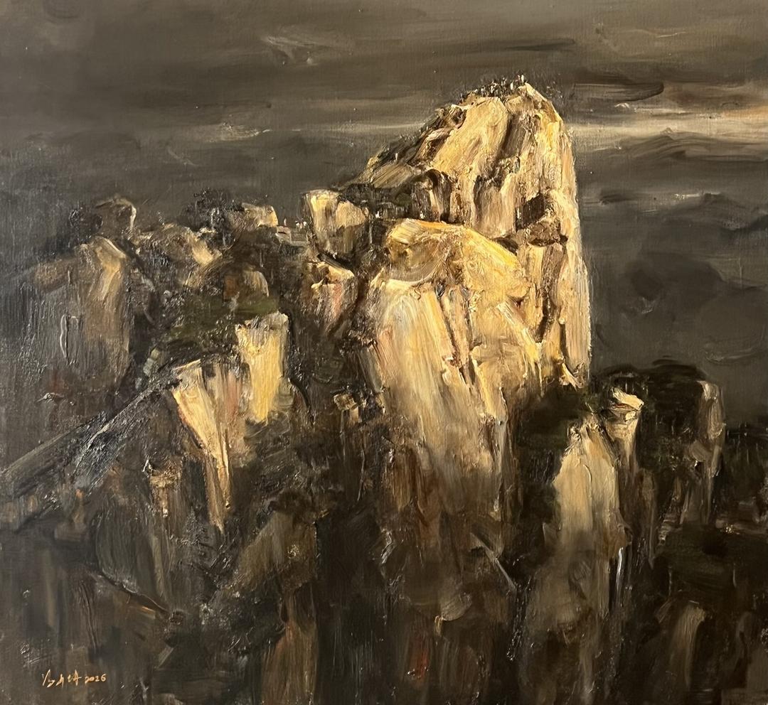 光影破沉冥，峰魂藏万象！读懂广东画家冯少协油画新作《无限天都峰》中黄山的精神之境与无限乾坤_安徽_新闻_华人头条