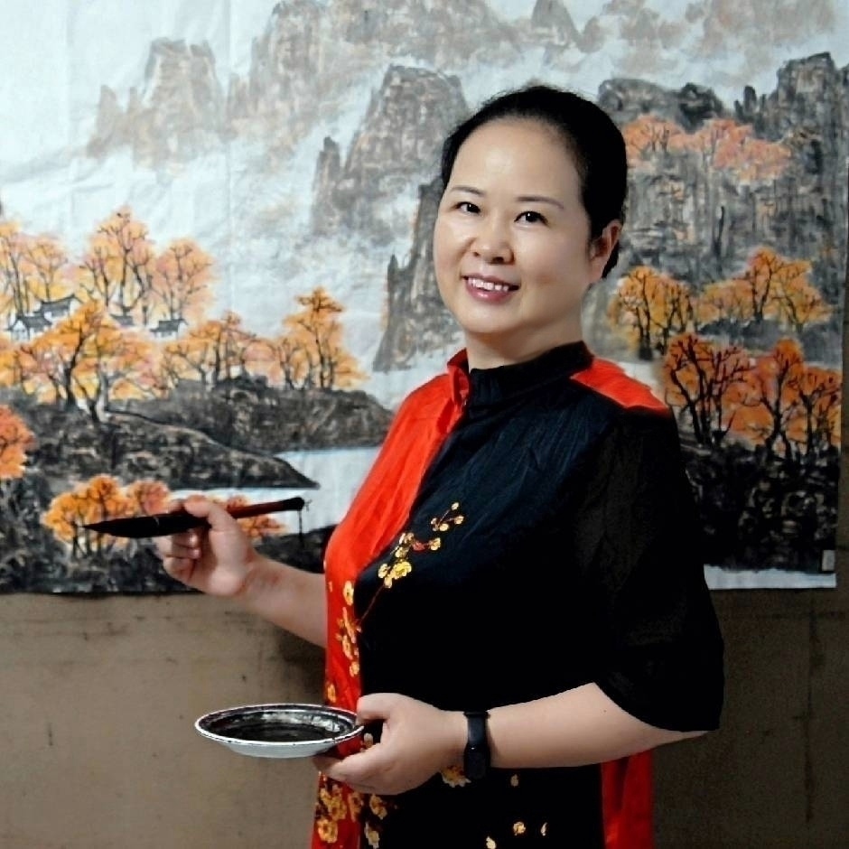 中国清時代　粉彩人物画水孟　幅約5.5㎝　東Y8-0402☆トヒカ 九三社书画院画家孟彩虹解读中国大写意山水画作品（17）_全球_新闻_
